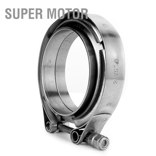 Super Motor 2.75 Inch Turbo Exhaust Down Pipe Stainless Steel V-Band Clamp 2pcs Flange Kit