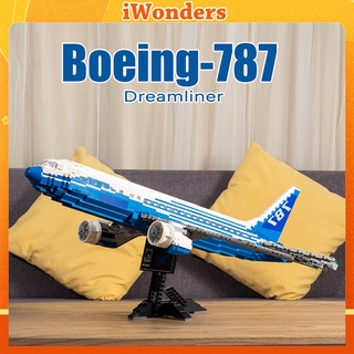 Ideas MOC บล็อคตัวต่อ รูปเรือบิน 787 Dreamliner ขนาดใหญ่ ของเล่นสําหรับเด็ก