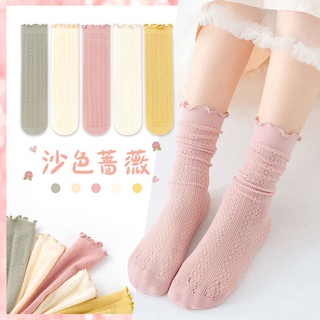 ถุงเท้าหลอดเด็กบางเกาหลีลูกไม้ตาข่ายเจ้าหญิงกองถุงเท้าระบายอากาศ Girls socks