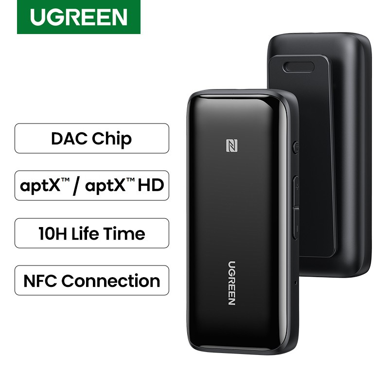 UGREEN(80895) Bluetooth 5.0 Receiver USB DAC 3.5mm Wireless Audio Headphone Amplifier NFC aptX LL aptX HD
