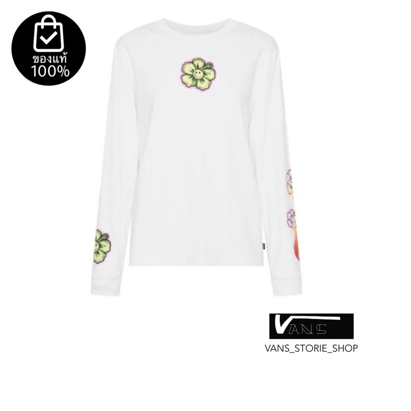 เสื้อแขนยาวVANS X EM ON HOLIDAY LONG SLEEVE BFF TEE WHITE สินค้ามีประกันแท้