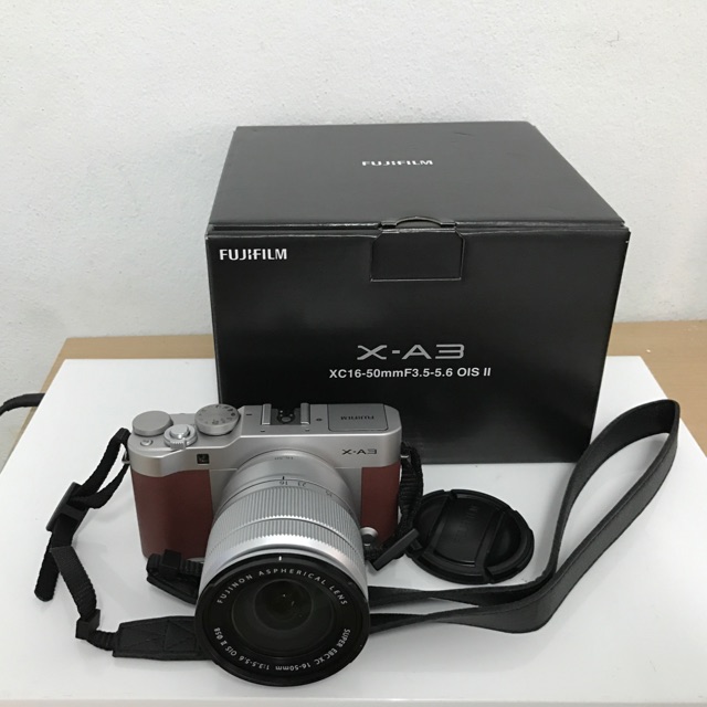 Fuji XA3 สีน้ำตาลพร้อมอุปกรณ์ครบยกกล่อง+แถมกระเป๋าหนัง