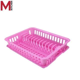 M KITCHEN 540 ชั้นวางจาน ที่คว่ำจาน พลาสติก พร้อมถาดรอง Dish Drainer (C1)