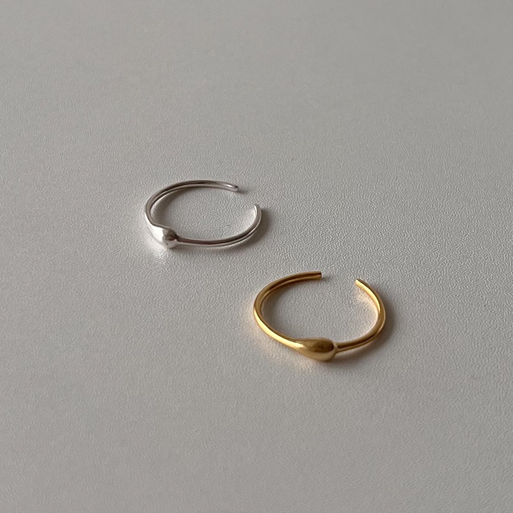 A.piece แหวนเงินแท้ แหวนฟรีไซส์ [all silver 925] Dew ring