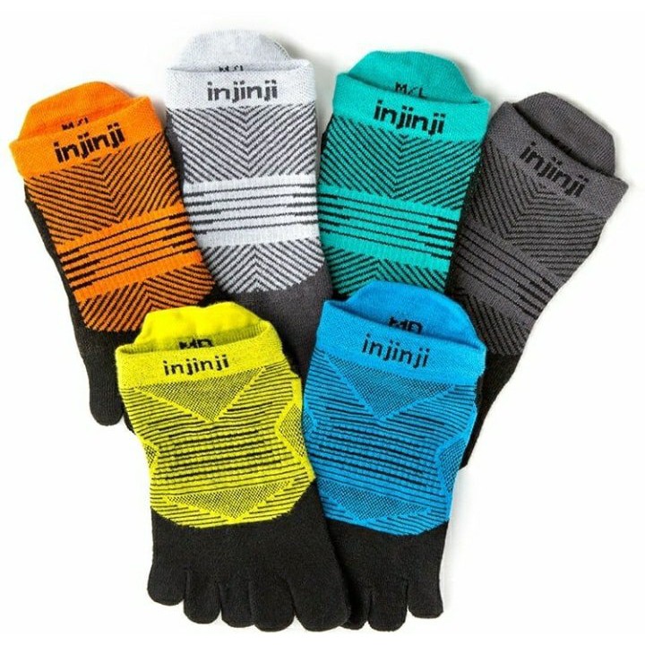 INJINJI ถุงเท้าวิ่งแยกนิ้ว Run ORIGINAL WEIGHT NO SHOW  MALIBU รุ่นวิ่งซ่อนข้อ สีน้ำเงิน แห้งไว - รูปที่ 2