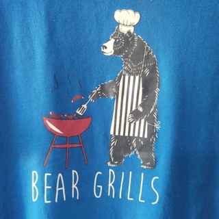 เสื้อยืดมือสอง Usa ลายปั่น หมี BEAR GRILLS Size XL.อก23/ยาว30