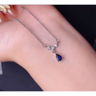 สร้อยคอบูลแซฟไฟร์แท้Natural sapphire