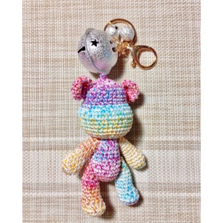 Keychain หมีน้อยสีรุ้ง Rainbow Bear🌈🧸💕ไหมนอก งานhandmade