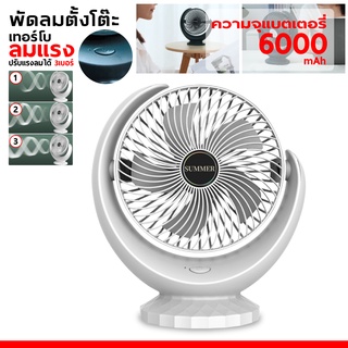 🔥โปรสินค้าพร้อมส่ง🔥 พัดลมตั้งโต๊ะ พัดลมเล็ก พัดลม USB Desktop Fan พัดลมมินิ พัดลมขนาดเล็ก ชาร์จ USB แบต 6000 MAH