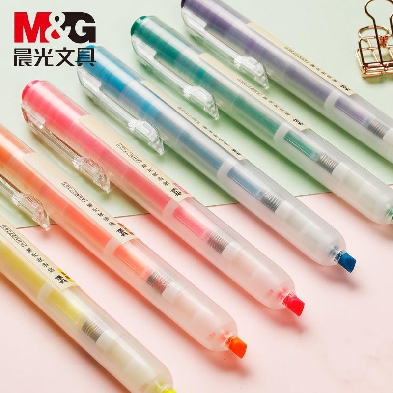 ปากกามาร์กเกอร์ไฮไลท์ 6 สีสําหรับสํานักงาน โรงเรียน สํานักงาน