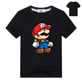 เสื้อยืดผ้าฝ้ายแขนสั้นพิมพ์ลาย Super Mario Game Boy