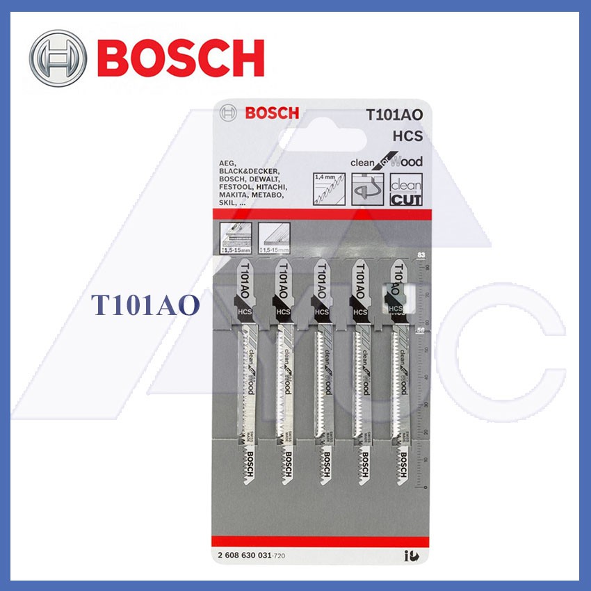 Bosch ใบเลื่อยจิ๊กซอว์ตัดไม้ Clean for wood รุ่น T101AO