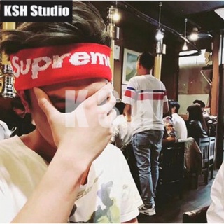 Supreme Headband ศาลฎีกาแฟชั่นคาดศีรษะผมวงสายรัดข้อมือผ้าฝ้ายกีฬาวิ่งเช็ดเหงื่อระบายอากาศและความทนทานชายและหญิงคู่