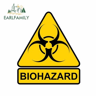 Earlfamily สติกเกอร์ไวนิลใส ทรงสามเหลี่ยม ลายอนิเมะ Biohazard กันน้ํา กันรอยขีดข่วน ขนาด 13 ซม. x 11.3 ซม. สําหรับติดตกแต่งรถยนต์