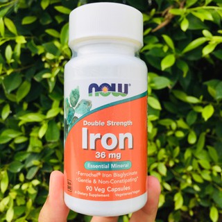 70% Sale!!! โปรดอ่าน EXP: 05/2023 ธาตุเหล็ก Iron Double Strength 36 mg 90 Veg Capsules (Now Foods®) เสริมสร้างเม็ดเลือด