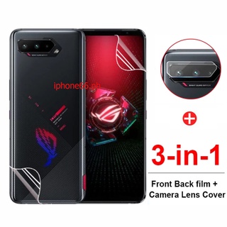 Asus ROG Phone 5 ฟิล์มกันรอยหน้าจอไฮโดรเจล สําหรับ ROG Phone 2 3 ด้านหน้าและด้านหลัง ฟิล์มนิ่ม ป้องกัน ไม่ใช่กระจก