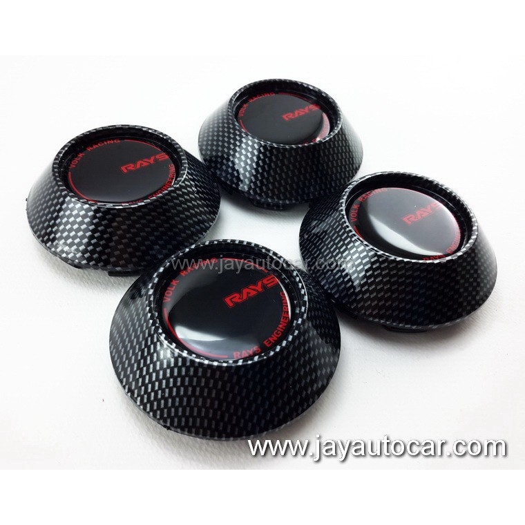 ฝาล้อรถยนต์ แม็กแต่ง สำหรับ ล้อแม็ก RAYS ลายเคฟล่า ขนาด 60 มิล 1ชุด 4ชิ้น เคฟล่ามาใหม่ สวยมาก