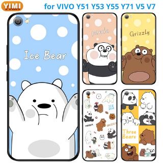 เคส VIVO Y27 Y78 y36 Y35 Y22 Y22s Y31 Y51 Y53S Y76 Y77 Y91C Y1S Y52 Y72 Pro 4G 5G V2247 V2249 1820 V2271A มือถือสำหรับเคสโทรศัพท์มือถือลายการ์ตูนหมีสําหรับ