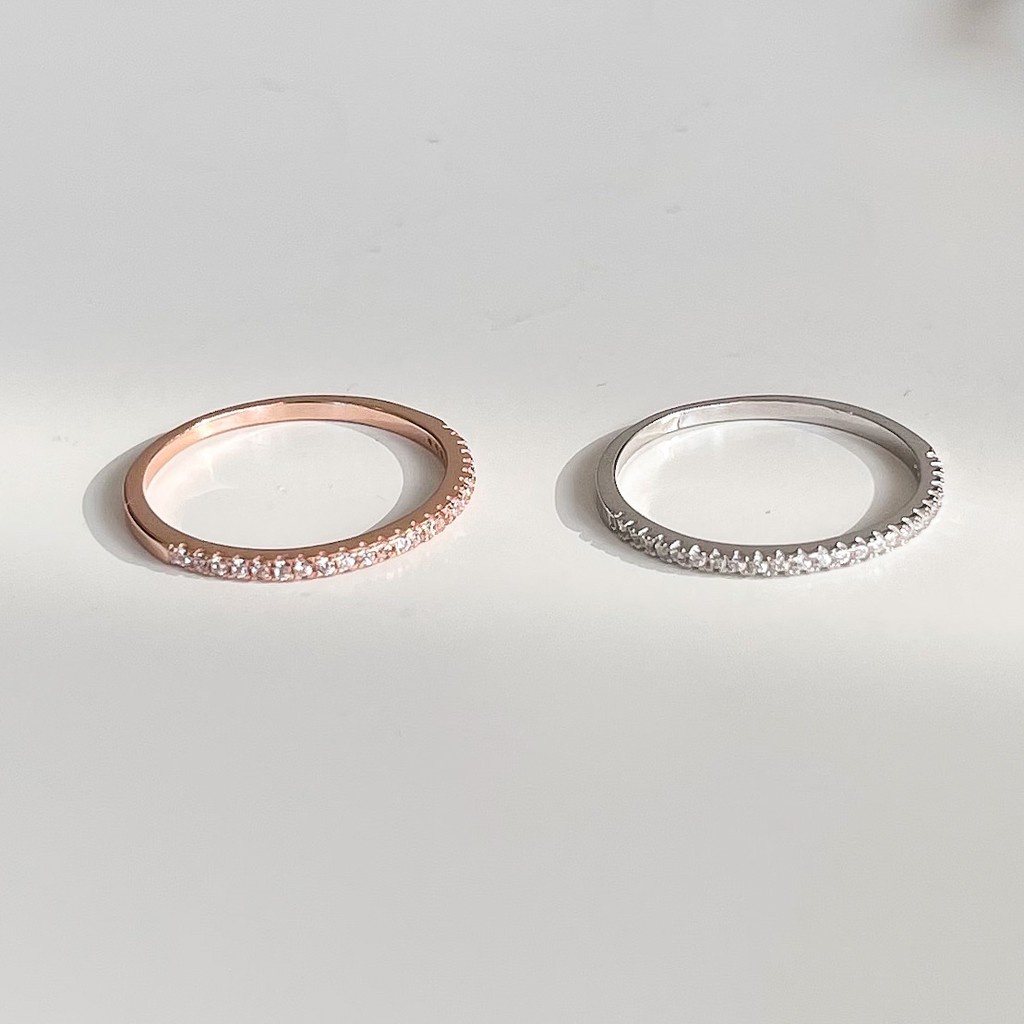 แหวนคู่ ทองปลอม A.piece แหวนเงินแท้ [all silver 925] compact cubic ring