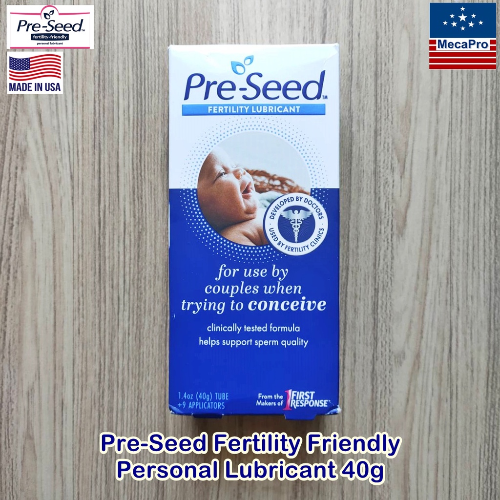 Pre Seed® Fertility Friendly Lubricant 40G เจลหล่อลื่นสำหรับผู้ต้องการมีบุตร+ 9 หลอดดูดเจล  #Pre-See