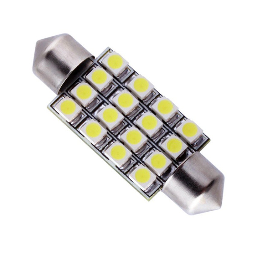 LED หลอด SMD 16 เม็ด ส่องแผนที่และส่องสัมภาระในรถ แสงสีน้ำเงิน 1อัน ( SUPER BLUE) 84-racing