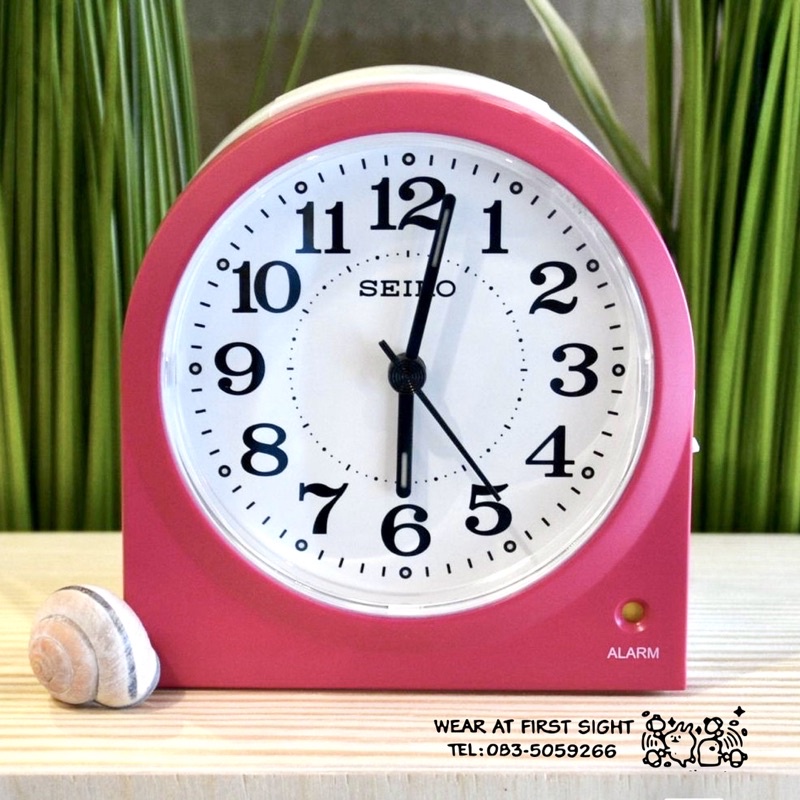นาฬิกาปลุก SEIKO ALARM CLOCK รุ่น QHE179 Beep/Snooze รับประกันศูนย์ 1ปี QHE179P - สีชมพู / ขาว ของแท้100%