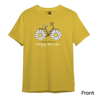 Barking Dog  เสื้อยืดแขนสั้น Gildan Premium สกรีน DTG ลาย Bicycle Daisy