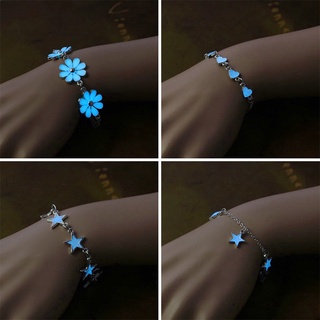 เครื่องประดับ สร้อยข้อมือ จี้รูปดอกเดซี่ และดาว แบบเรืองแสง แฟชั่นสําหรับผู้หญิง