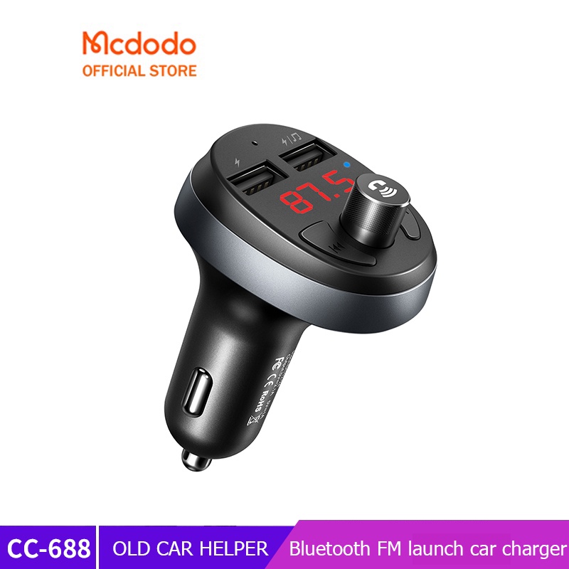 mcdo อะแดปเตอร์รับสัญญาณบลูทูธ 4 . 2 fm สําหรับโทรศัพท์มือถือ ios android dual usb CC-688