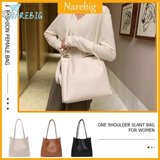 Narebig กระเป๋าสะพายไหล่กระเป๋าถือแฟชั่นสําหรับสตรีหนัง Pu ความจุขนาดใหญ่ Crossbody Totes