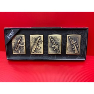 ไฟแช็คน้ำมันสไตล์ซิปโป้ Zippo ลายสวยงาม เท่ห์น่าสะสม เซ็ตละ 4 ชิ้น