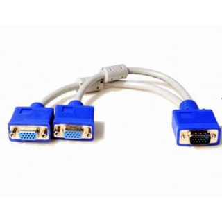 สาย y vga Splitter cable 1ออก2 จอ ， 1 computer to 2 monitor（3+6 cable）black