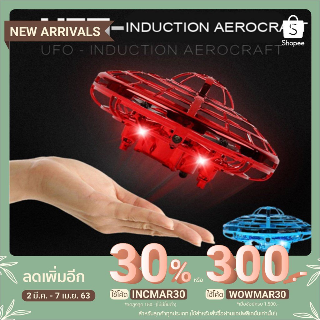 ยานบินของเล่น ยาน UFO บินได้เล่นสนุก มีรีโมทบังคับขึ้นบิน-ลงจอด ใช้เซ็นเซอร์บินหลบสิ่งกีดขวางต่างๆ(ม