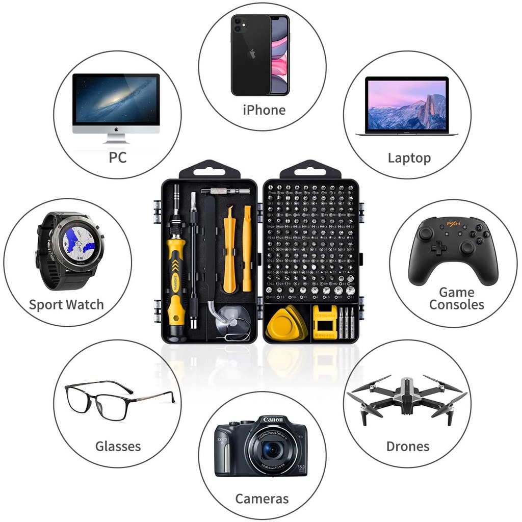 ชุดไขควงแม่เหล็ก 122 in 1 ขนาดเล็ก พร้อมเคส สําหรับซ่อมแซมคอมพิวเตอร์ แล็ปท็อป - รูปที่ 4