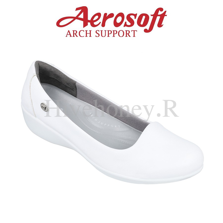 ☁️CW3133☁️ รองเท้าพยาบาล รองเท้าคัทชูเพื่อสุขภาพ aerosoft arch support(แอโร่ซอฟ)