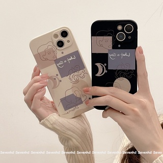 👏Ready Stock🎀 Compatible For iPhone 13 12 11 Pro Max SE2020 X XR Xs Max 7 8 6 6s Plus เคสโทรศัพท์ ประติมากรรมน่ารัก คู่รัก ซิลิคอน นิ่ม ป้องกัน