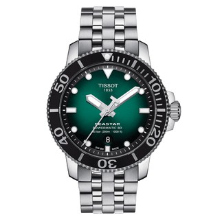 Tissot Seastar 1000 Powermatic 80 ทิสโซต์ Seastar 1000 T1204071109101 สีเขียว เงิน นาฬิกาผู้ชาย