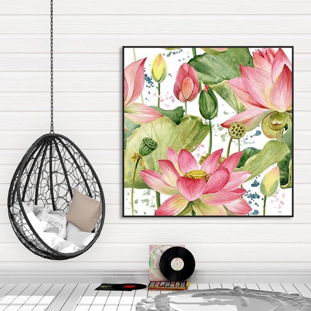 ภาพวาดผนัง CANVAS ลายดอกไม้ผิด 40x40, 50x50, 60x60 พร้อมกรอบคุณภาพสูง