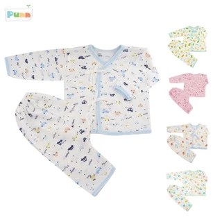 Natty punn ชุดเสื้อผ้ายืด แขนยาว + ขายาว COTTON 100% แบบผูกหน้า