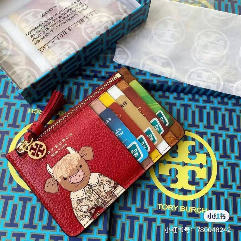 ถูกที่​สุด​แท้​??Tory Burch Rita The Rat Top-zip Card Case  กระเป๋าใส่บัตรเครดิต เหมาะกับปีวัว | Shopee Thailand