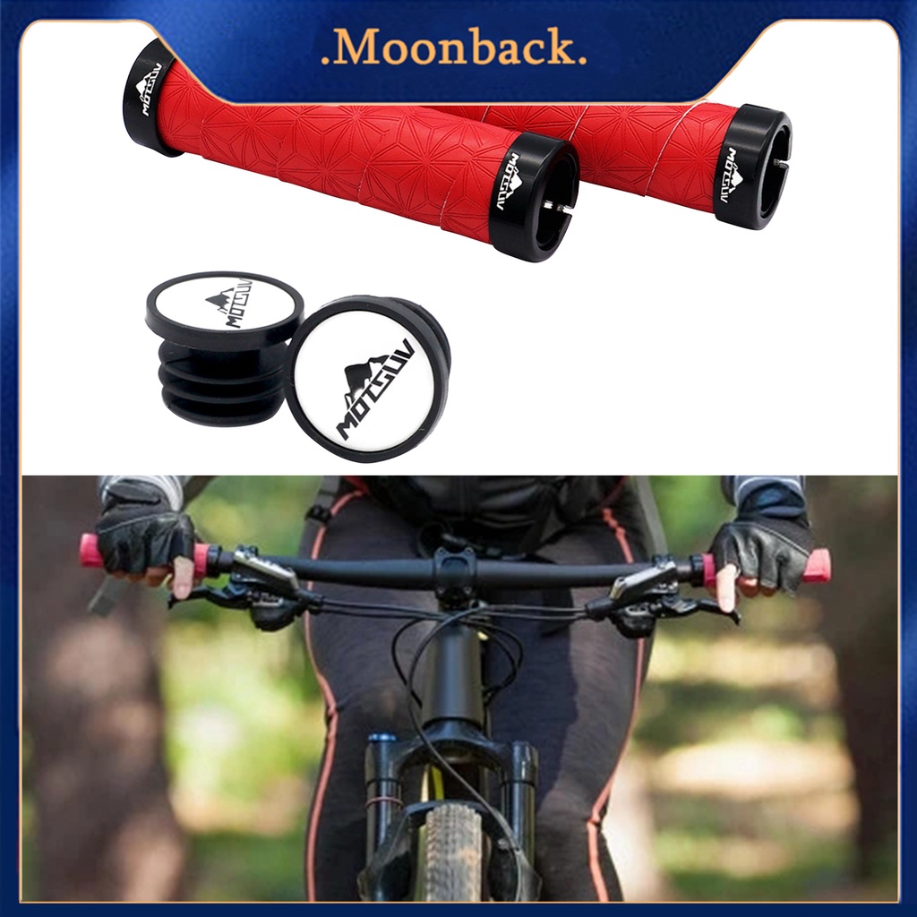 Moon_2Pcs Bike Handlebar Grip Cover Relief Design Smooth Surface