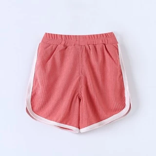 Babyonline(Y400)OF0 (ซื้อ2ชิ้น เพียง 30บาท ส่งด่วน1วัน)กางเกงขาสั้นเด็กเอวสม็อค ผ้าร่อง ใส่สบาย ไม่ร้อน ระบายอากาศ