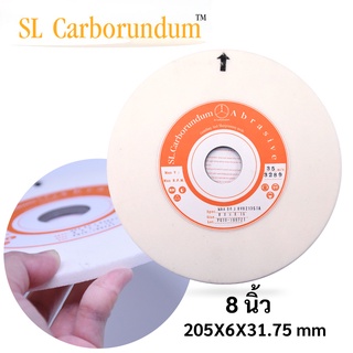 หินเจียร Grinding Wheel สีขาว #80 205X6X31.75 (8 นิ้ว) 8x¼x1.¼ SL.CARBORUNDUM