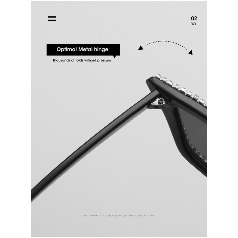 🌟ข้อเสนอ🌟แว่นตากันแดด ทรงสามเหลี่ยม ประดับเพชร แฟชั่นยุโรป และอเมริกา - รูปที่ 6