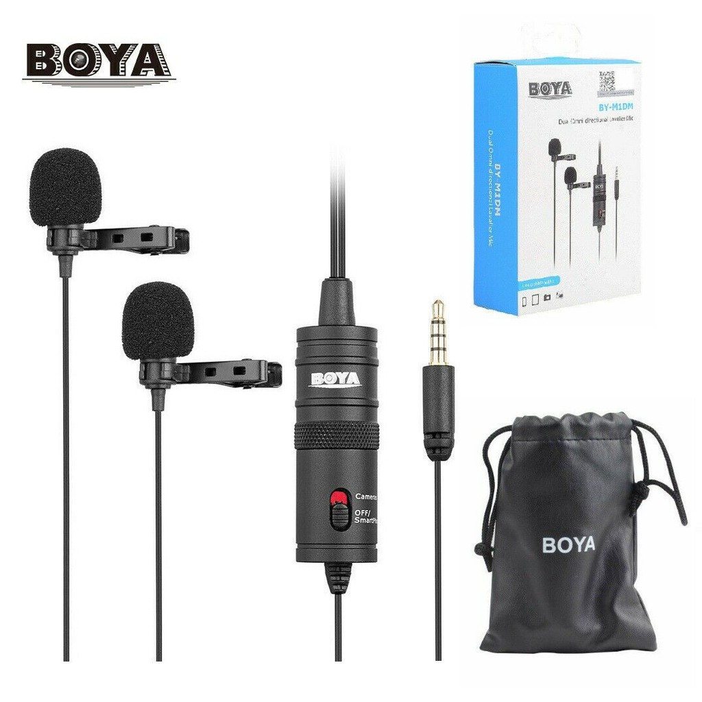 ไมโครโฟน Boya BY-M1DM Dual Omni-Directional Lavalier Mic