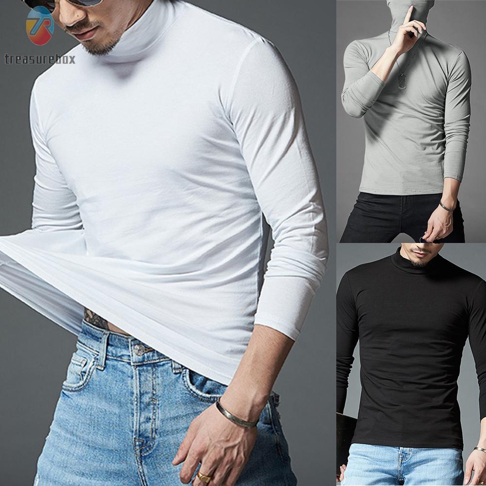 BIG DISCOUNTS เสื้อกันหนาวคอเต่าแขนยาวผ้าถักสําหรับผู้ชาย [TRSBX-TH]