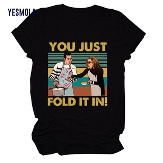 Yesmola เสื้อยืดแขนสั้น ผ้าฝ้าย พิมพ์ลาย You Just Fold It in Family แนวสตรีท สไตล์ฮิปฮอป ตลก สําหรับผู้ชาย และผู้หญิงS-5