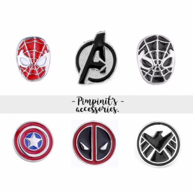 พร อมส ง เข มกล ดเซ ทซ ปเปอร ฮ โร ค ายมาร เวล Marvel Superhero Enamel Brooch Pin Set Shopee Thailand