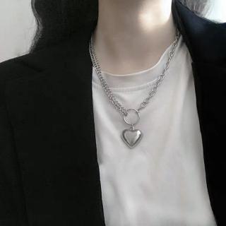 Simple Stitching Lasso Necklace Personality Love Shape Steel Women Pendant Clavicle Chain