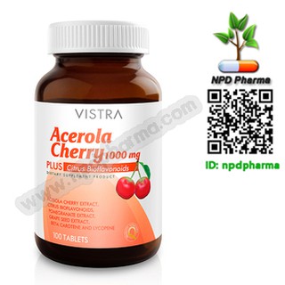 Vistra Acerola Cherry 1000 mg วิสทร้า อะเซโรลา เชอร์รี่ #45เม็ด